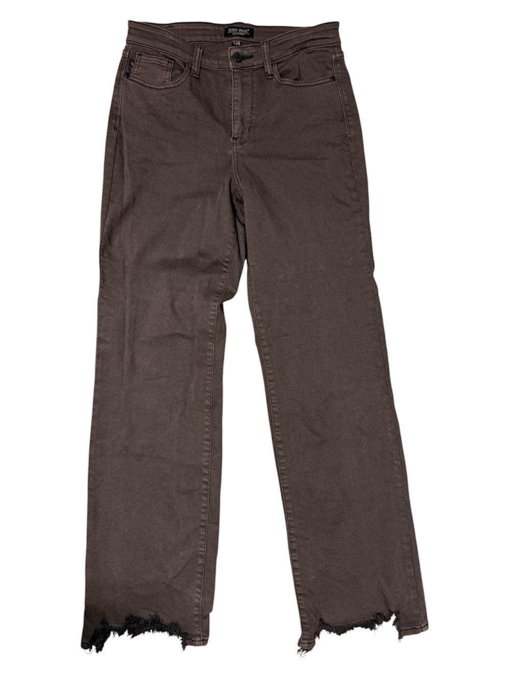 Judy Blue Straight Fit Jeans Women 7/28 Brown Excellent Raw Hem JB82531C